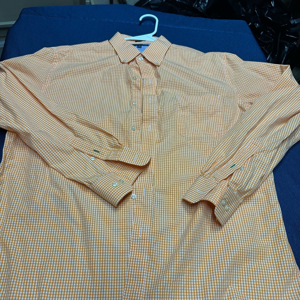 Men's Orange Checkered Shirt
